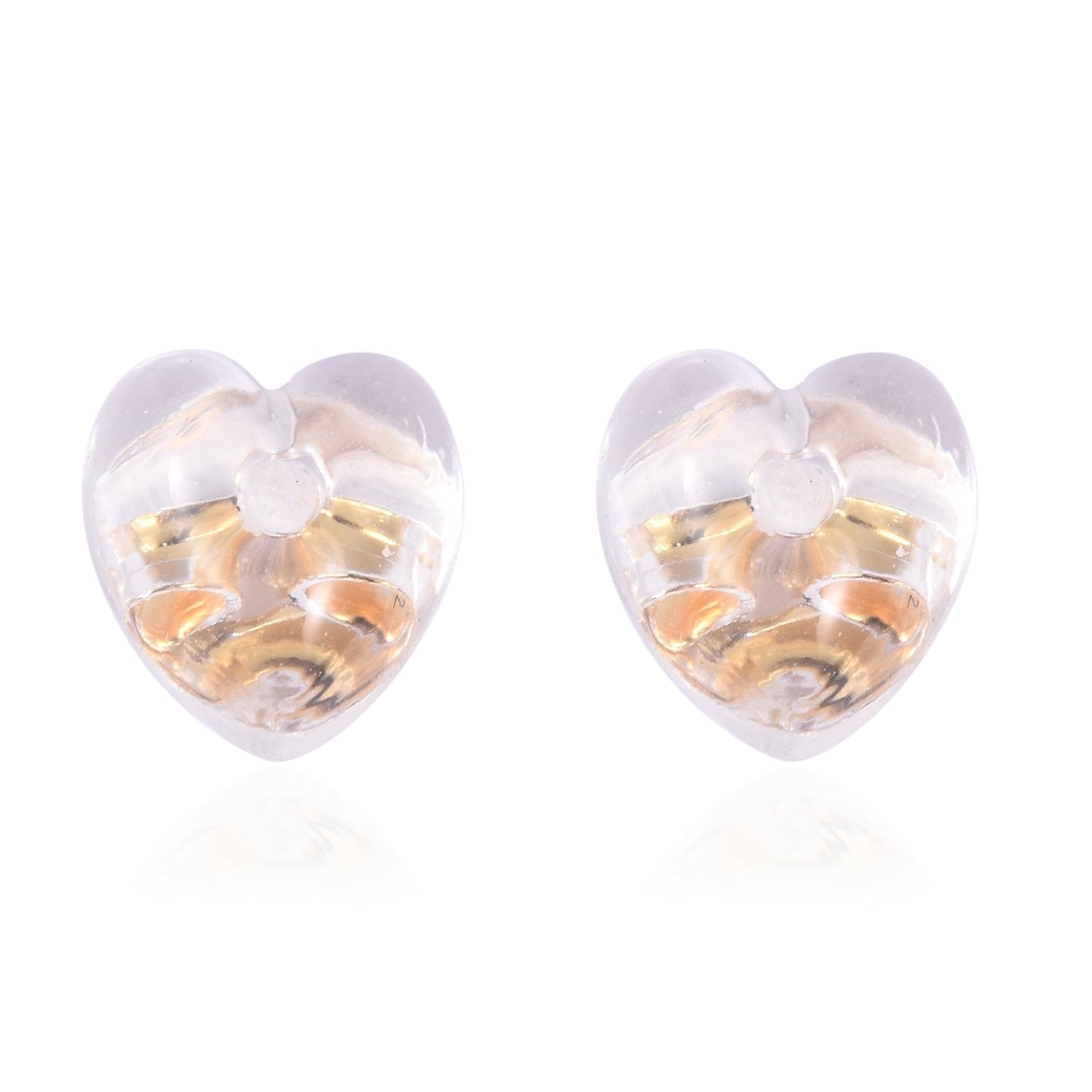 9 Paar Ohrstopper Set Herz, 925 Silber Kern mit Silikon, Mix rhodiniert vergoldet rosévergoldet,