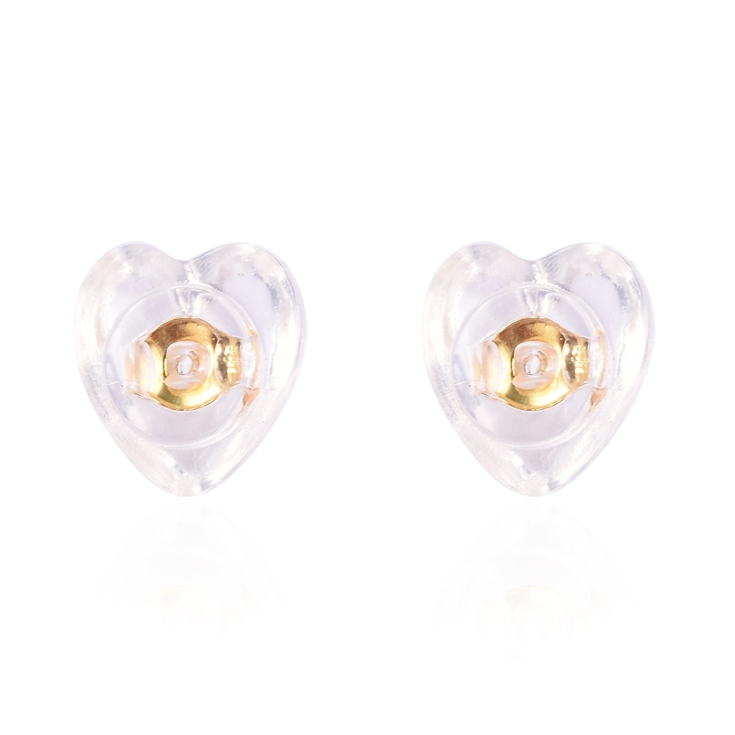 9 Paar Ohrstopper Set Herz, 925 Silber Kern mit Silikon, Mix rhodiniert vergoldet rosévergoldet,