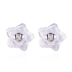 9 Paar Ohrstopper Set Stern, 925 Silber Kern mit Silikon, Mix rhodiniert vergoldet rosévergoldet