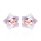 9 Paar Ohrstopper Set Stern, 925 Silber Kern mit Silikon, Mix rhodiniert vergoldet rosévergoldet