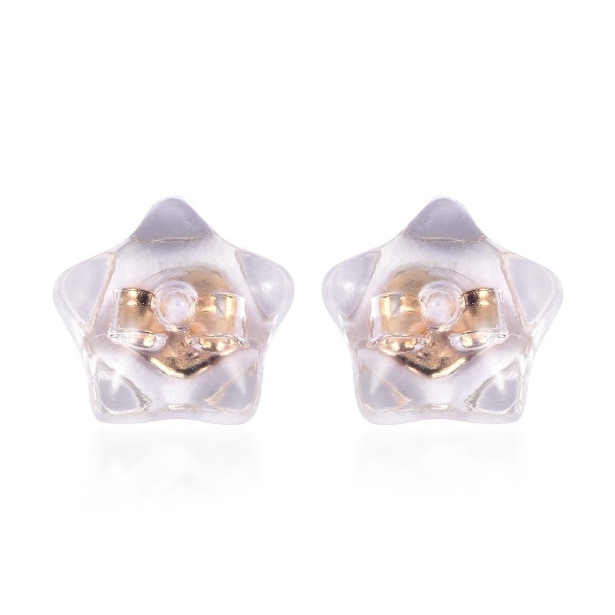 9 Paar Ohrstopper Set Stern, 925 Silber Kern mit Silikon, Mix rhodiniert vergoldet rosévergoldet