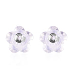 9 Paar Ohrstopper Set, 925 Silber Kern mit Silikon Blüte, rhodiniert vergoldet rosévergoldet