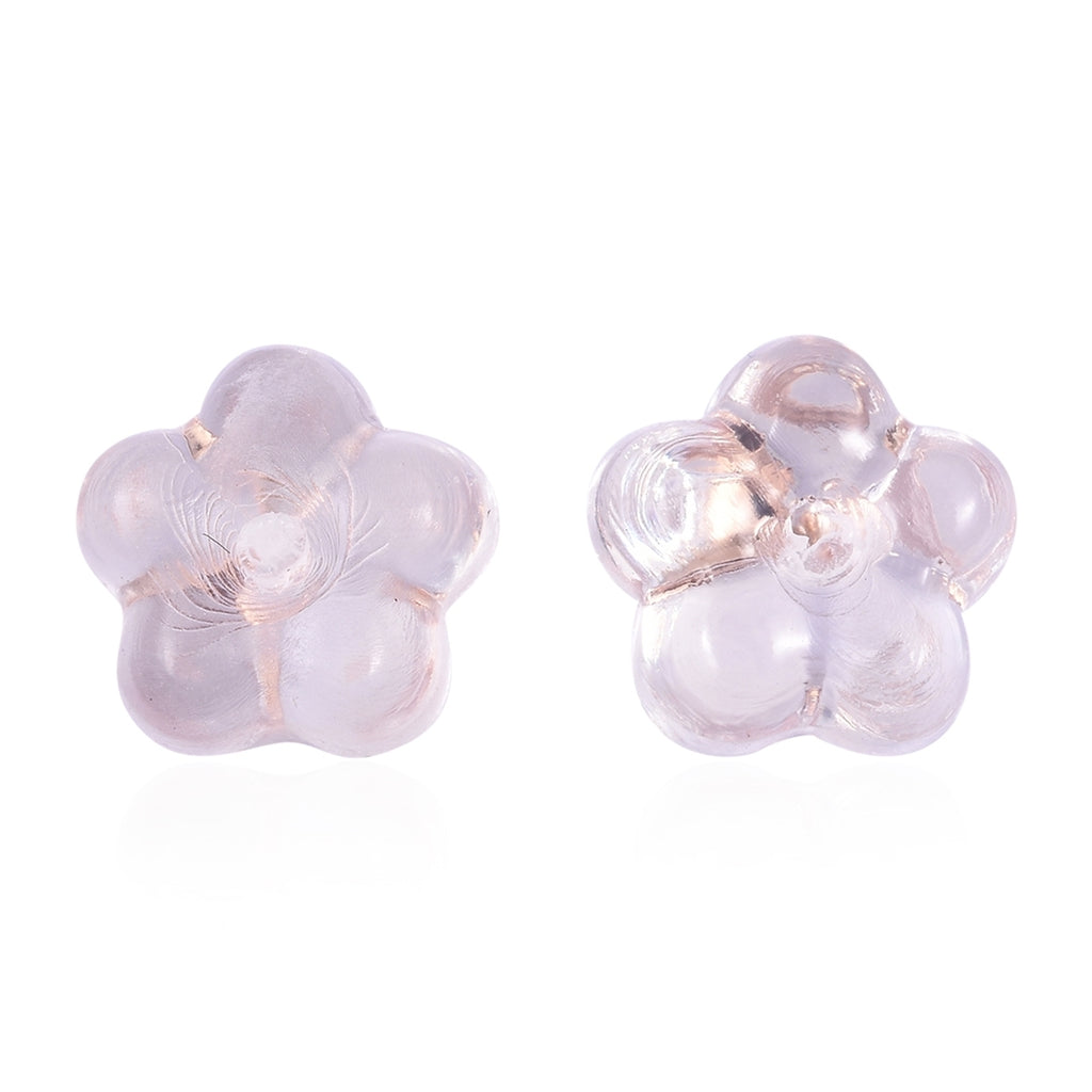 9 Paar Ohrstopper Set, 925 Silber Kern mit Silikon Blüte, rhodiniert vergoldet rosévergoldet