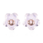9 Paar Ohrstopper Set, 925 Silber Kern mit Silikon Blüte, rhodiniert vergoldet rosévergoldet