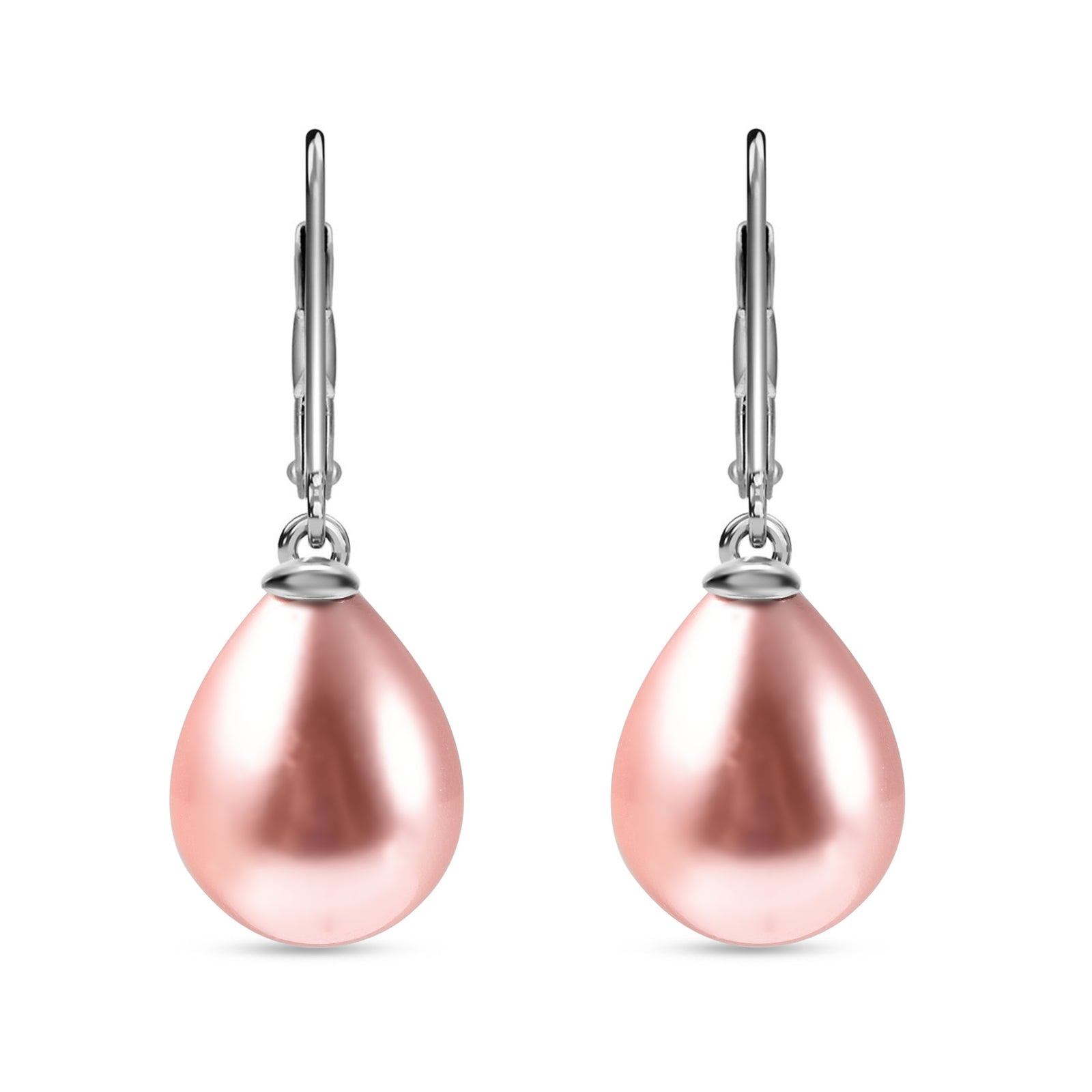 Rosa Muschelkernperle Ohrringe 925 Silber rhodiniert