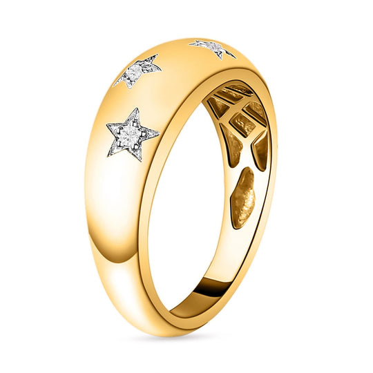Weißer Diamant Ring 925 Silber Platiniert (Größe 5.25) ca. 0,05 ct