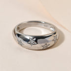 Weißer Diamant Ring 925 Silber Platiniert (Größe 17.75) ca. 0,05 ct