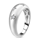 Weißer Diamant Ring 925 Silber Platiniert (Größe 17.75) ca. 0,05 ct