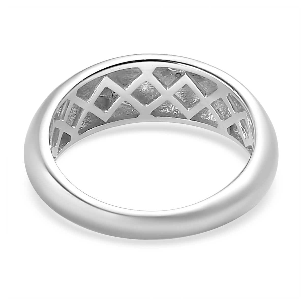 Weißer Diamant Ring 925 Silber Platiniert (Größe 17.75) ca. 0,05 ct