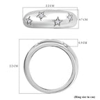Weißer Diamant Ring 925 Silber Platiniert (Größe 17.75) ca. 0,05 ct