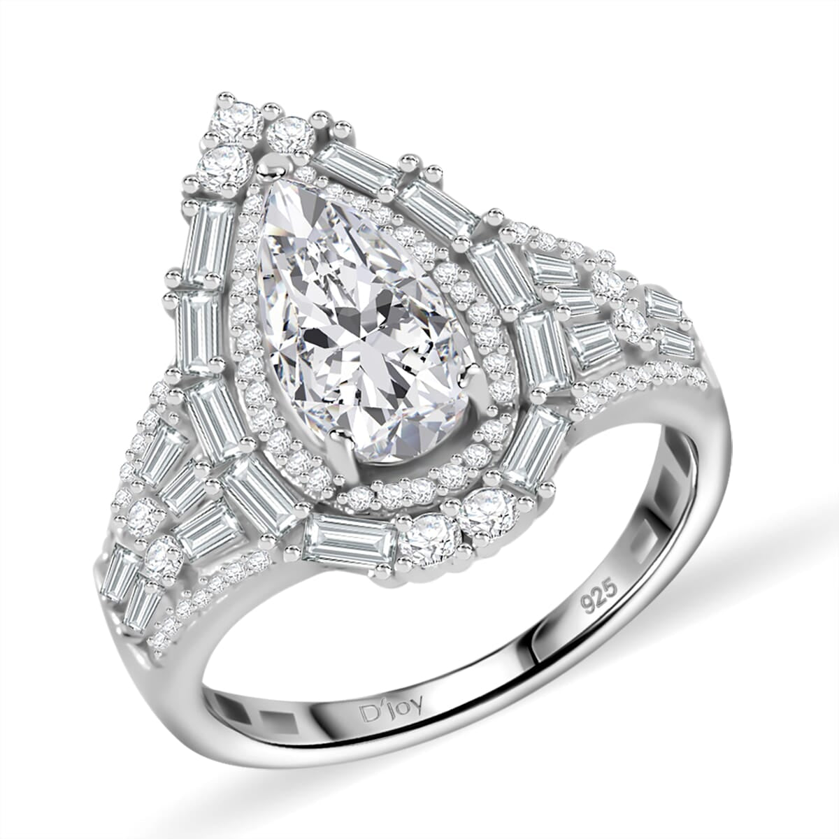 D'Joy Moissanit Ring und Anhänger mit 50 Kette