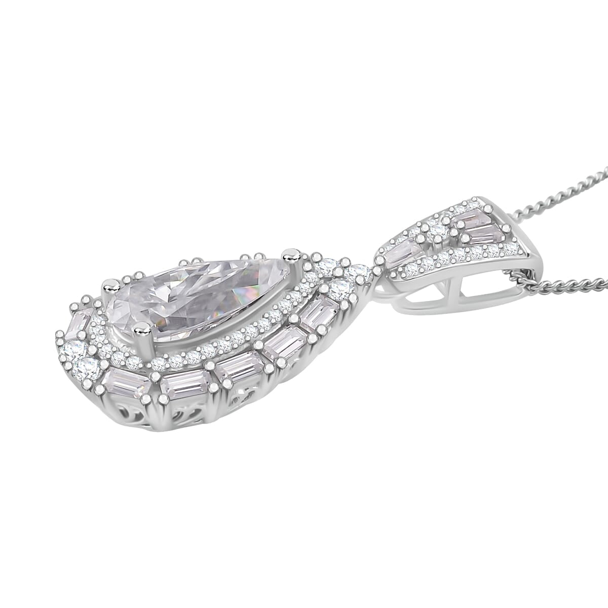 D'Joy Moissanit Ring und Anhänger mit 50 Kette