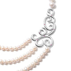 Weiße Süßwasser Perle (9-10 mm) Halskette ca. 50 cm 925 Silber Rhodiniert 344.41 ct