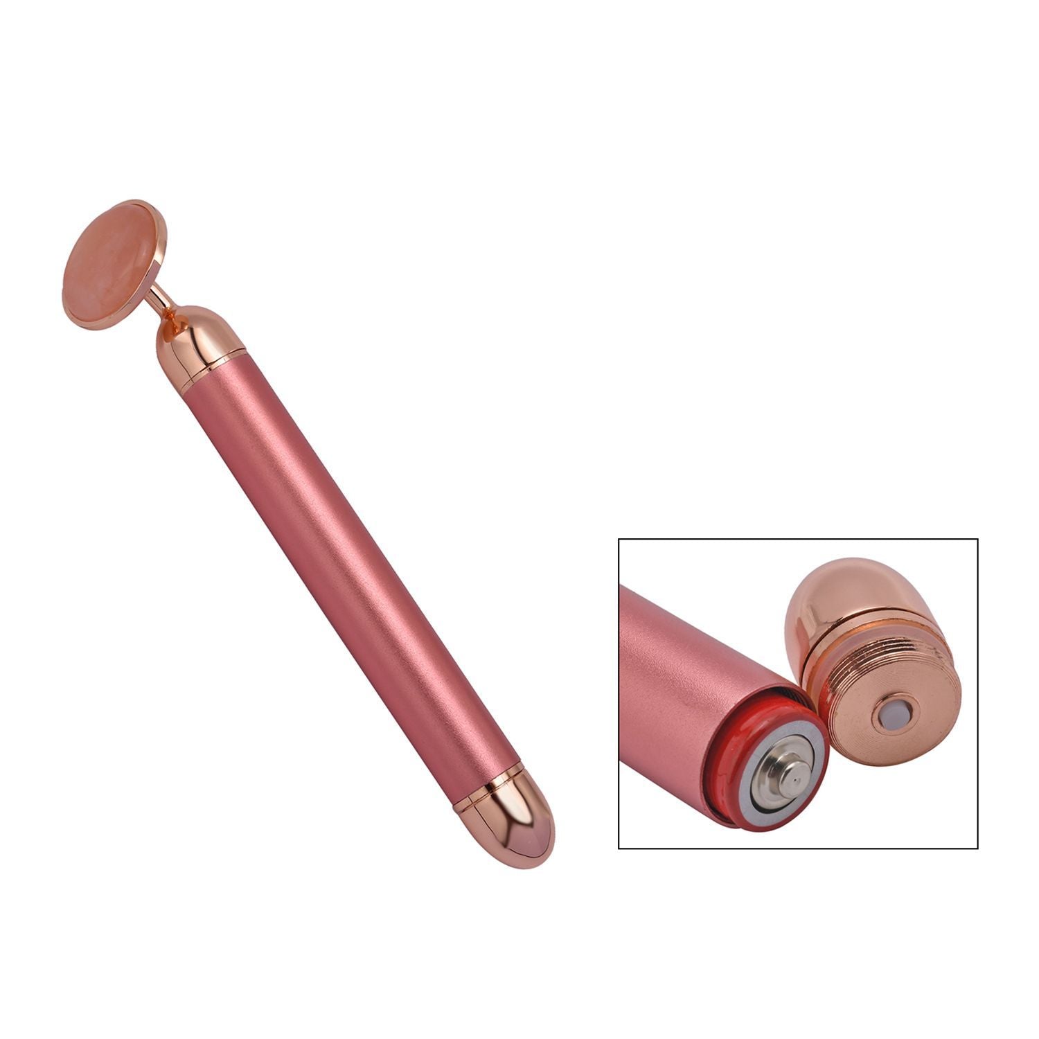 4-in-1 Beauty Bar Gesichtsmassagegerät, Rosenquarz, Größe 15 cm