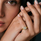 Weißer Diamant Ring 925 Silber 585 Vergoldet (Größe 19.00) ca. 0,06 ct