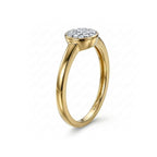Weißer Diamant Ring 925 Silber 585 Vergoldet (Größe 19.00) ca. 0,06 ct