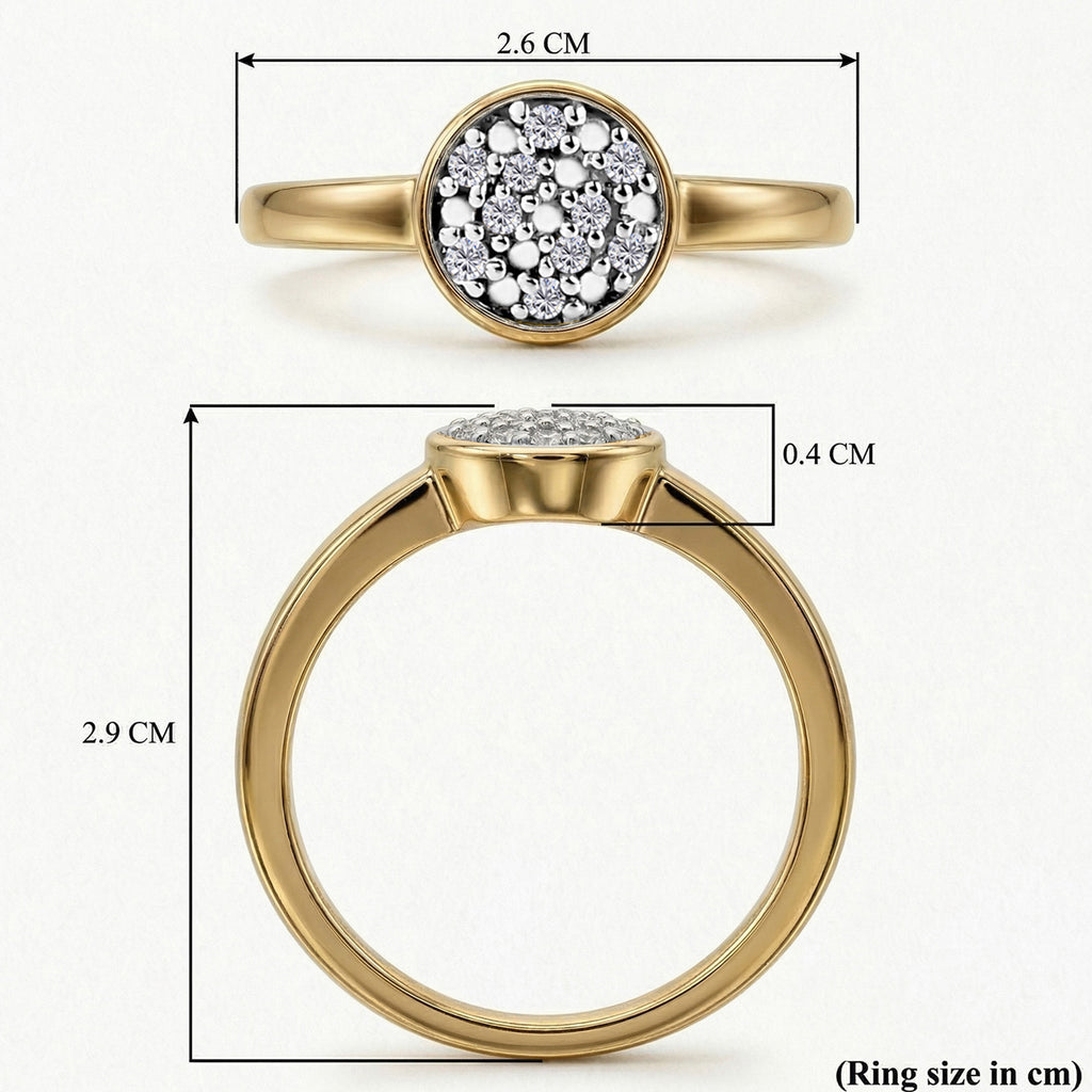 Weißer Diamant Ring 925 Silber 585 Vergoldet (Größe 19.00) ca. 0,06 ct