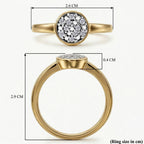 Weißer Diamant Ring 925 Silber 585 Vergoldet (Größe 19.00) ca. 0,06 ct