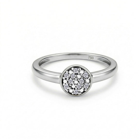 Weißer Diamant Ring 925 Silber Platiniert (Größe 19.00) ca. 0,06 ct