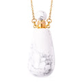 Weißer Howlit Halskette, vergoldet, ca. 78.00 ct