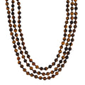 Dreilagige gelbe Tigerauge-Halskette, 150cm - 384,50 ct.