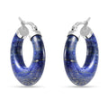 Lapislazuli Creolen in 316L Edelstahl  ca. 33.50 ct