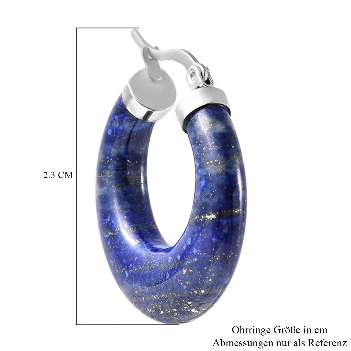 Lapislazuli Creolen in 316L Edelstahl  ca. 33.50 ct