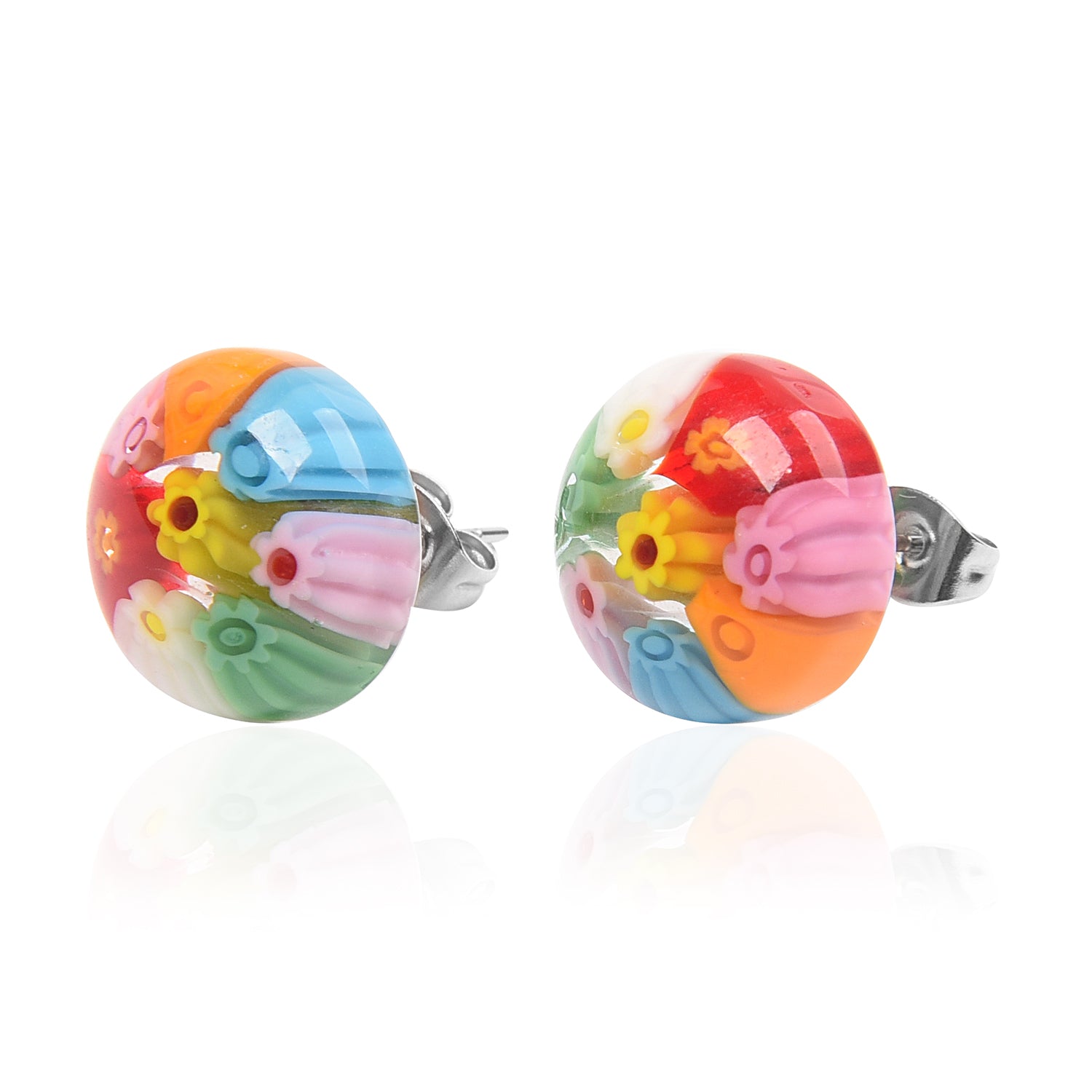 2er Set - Murano-Stil Glas Halskette und Ohrringe