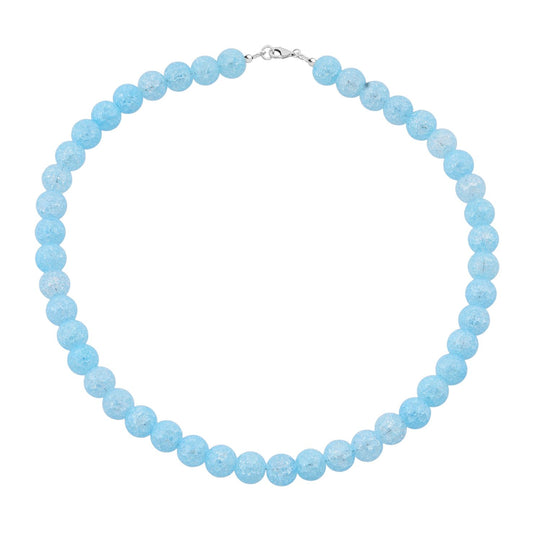 Blaue Eis Quarz Halskette 45cm und Armband 19cm