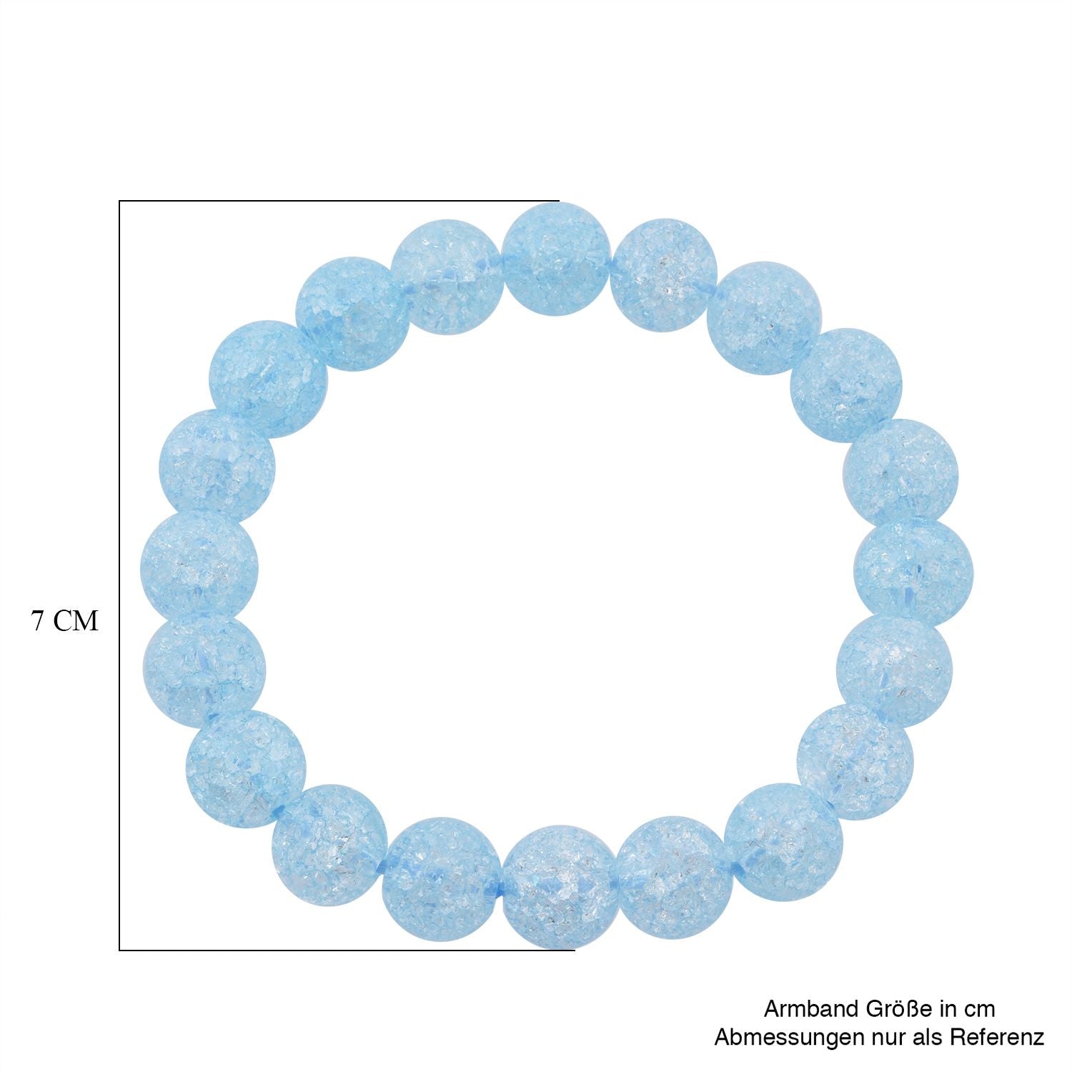 Blaue Eis Quarz Halskette 45cm und Armband 19cm