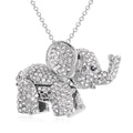 Kristall Elefant-Anhänger mit 60cm Kette in Silberton