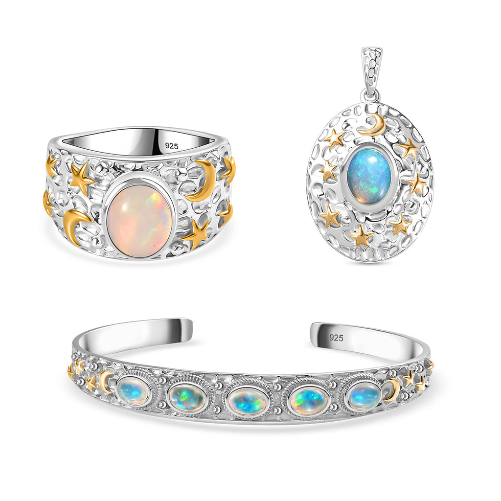 AA natürliches, äthiopisches Welo Opal Schmuckset