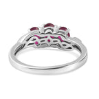 Afrikanischer Rubin (Fissure gefüllt) Ring 925 Silber Platiniert (Größe 19.00) ca. 1.30 ct
