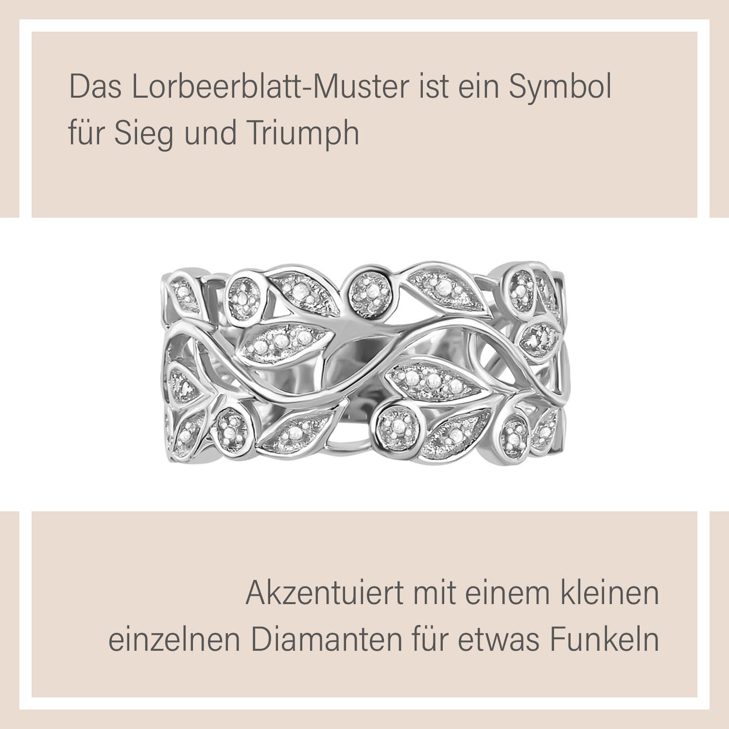 ALLORO Ring, Creolen und Anhänger mit Diamantakzenten, Silber platiniert