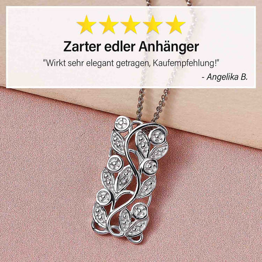 ALLORO Ring, Creolen und Anhänger mit Diamantakzenten, Silber platiniert