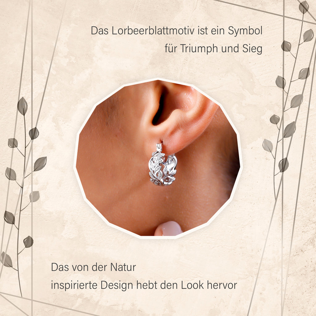 ALLORO Ring, Creolen und Anhänger mit Diamantakzenten, Silber platiniert