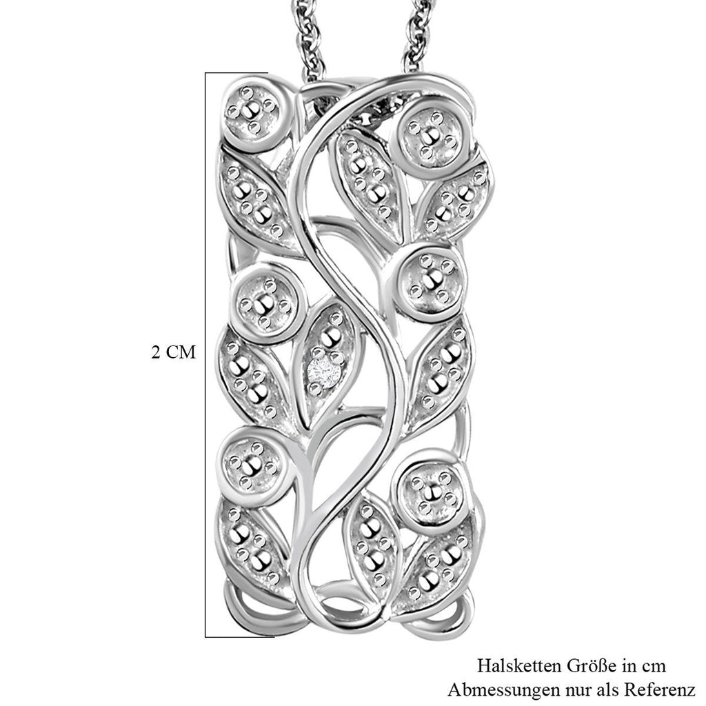 ALLORO Ring, Creolen und Anhänger mit Diamantakzenten, Silber platiniert