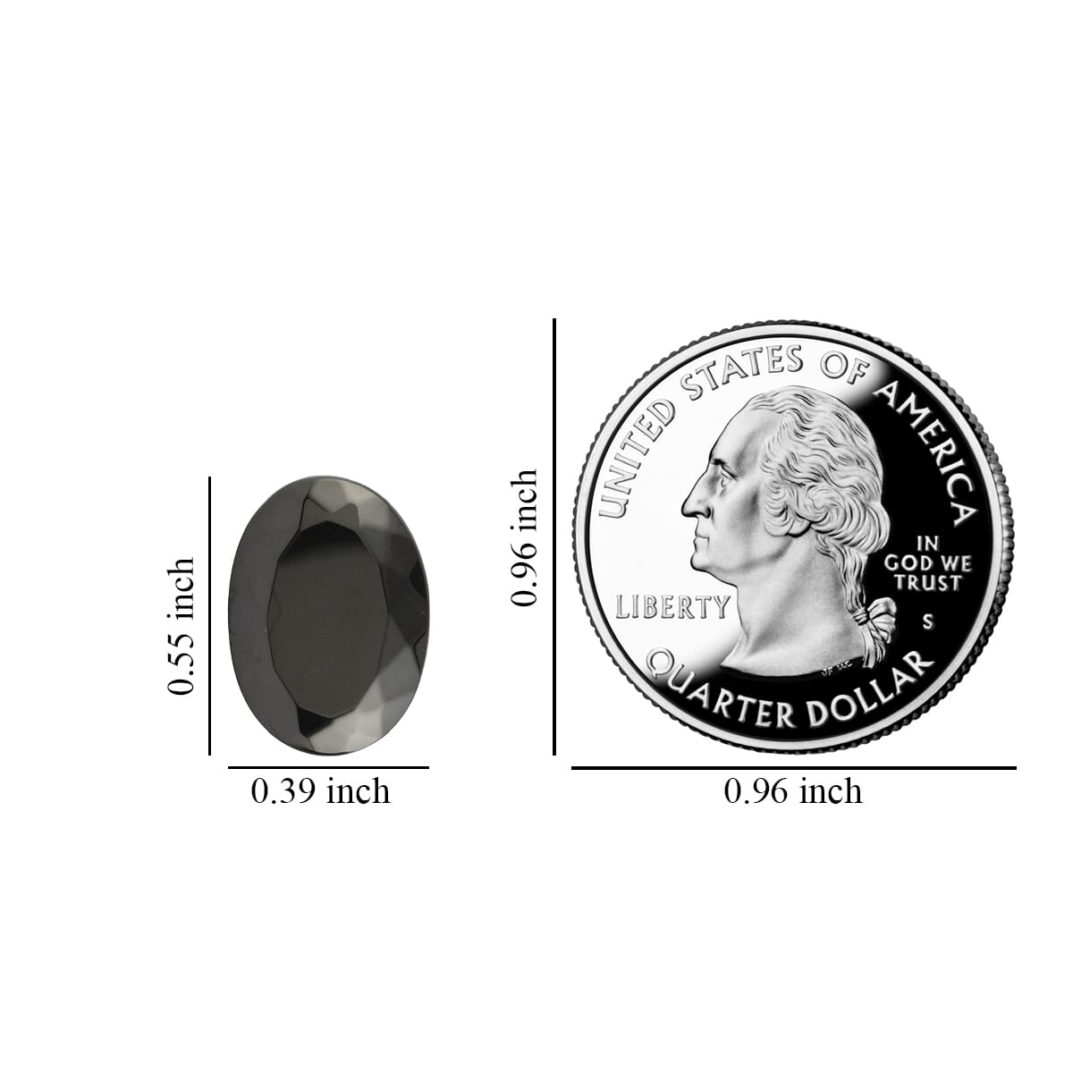 AAAA Shungit, facettiert, Oval 14x10 mm, 7,90 ct