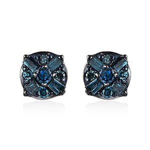 CULLINAN MINE - Blauer Diamant Ohrringe 925 Silber Platiniert ca. 0.15 ct