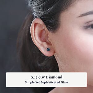 CULLINAN MINE - Blauer Diamant Ohrringe 925 Silber Platiniert ca. 0.15 ct