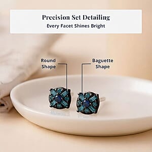 CULLINAN MINE - Blauer Diamant Ohrringe 925 Silber Platiniert ca. 0.15 ct