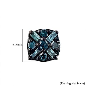 CULLINAN MINE - Blauer Diamant Ohrringe 925 Silber Platiniert ca. 0.15 ct