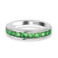 Tsavorite Granat Half Eternity Band Ring 925 Silber Platin-Überzug