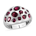 Rhodolit Granat Ring 925 Silber Platin-Überzug 2,18 Ct