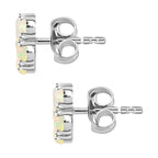 Natürlicher Äthiopischer Opal Cluster Ohrstecker 925 Silber platiniert ca. 0,88 ct