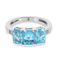 Blauer Apatit und Zirkon ring 925 Silber Platin-Überzug