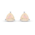 Natürlicher Äthiopischer Opal Ohrstecker 925 Silber platiniert ca. 0,74 ct