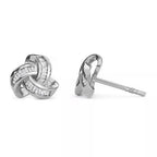 Diamant Knoten Ohrstecker, 925 Silber vergoldet, ca. 0.25 ct