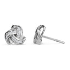 Diamant Knoten Ohrstecker, 925 Silber vergoldet, ca. 0.25 ct