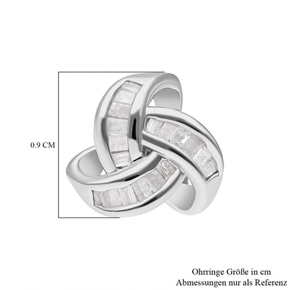 Diamant Knoten Ohrstecker, 925 Silber vergoldet, ca. 0.25 ct